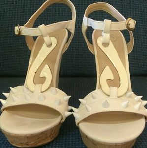 Off White High Heel Wedge